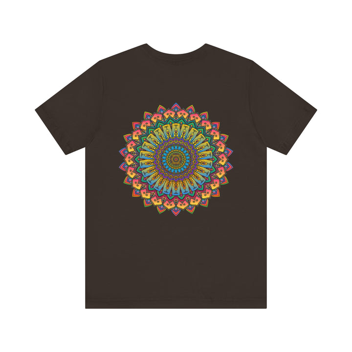 Detailed shot of Vibrant Mandala Tee - Spiritual Peace & Harmony shirt's vibrant and lasting colors