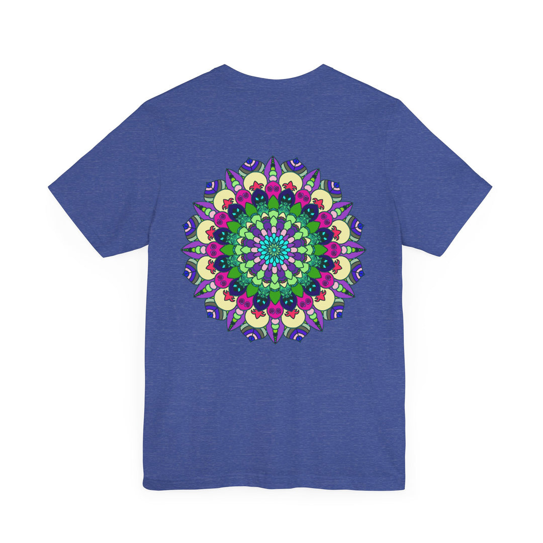 Eye-catching mandala t-shirt with vibrant colors and symbolic design