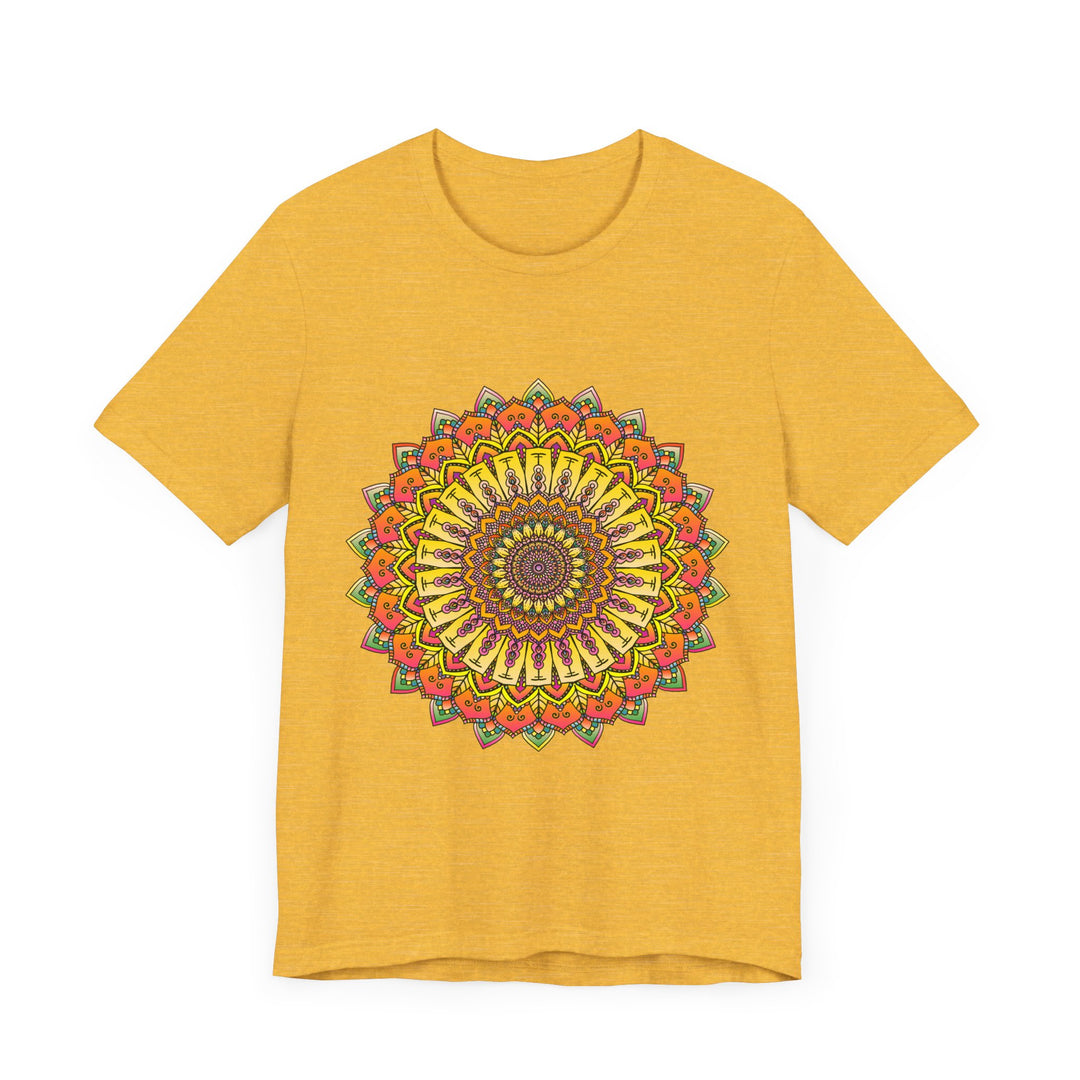 Colorful Mandala T-Shirt with Elaborate Geometric Design and Intricate Patterns