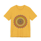Colorful Mandala T-Shirt with Elaborate Geometric Design and Intricate Patterns