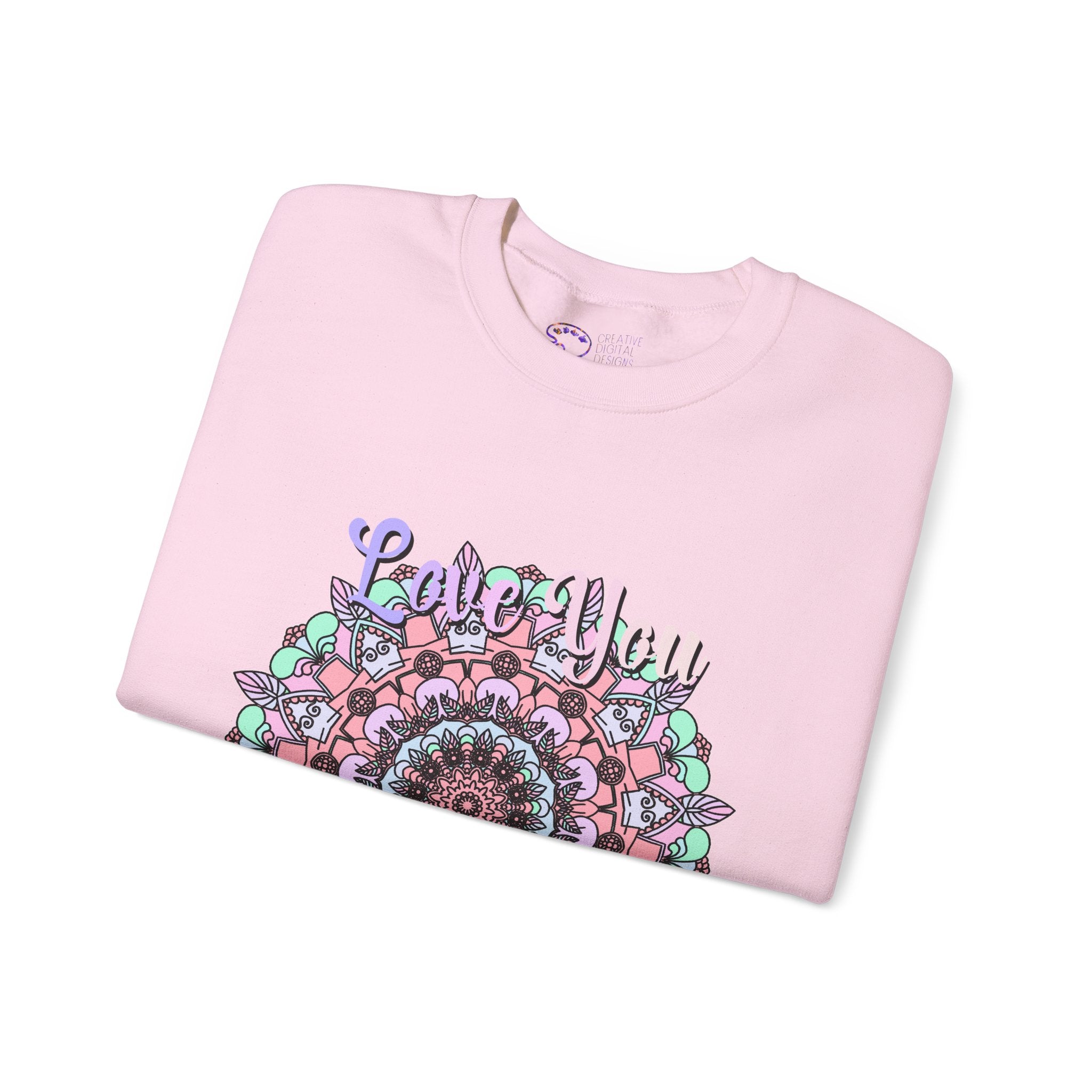 Mandala Inspired Crewneck Sweatshirt for Moms in Soft Pastels