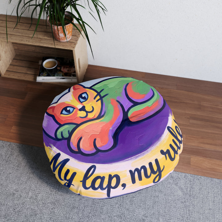Cozy Winter Cat Floor Pillow