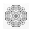 Beautiful handmade black and white mandala art on matte canvas