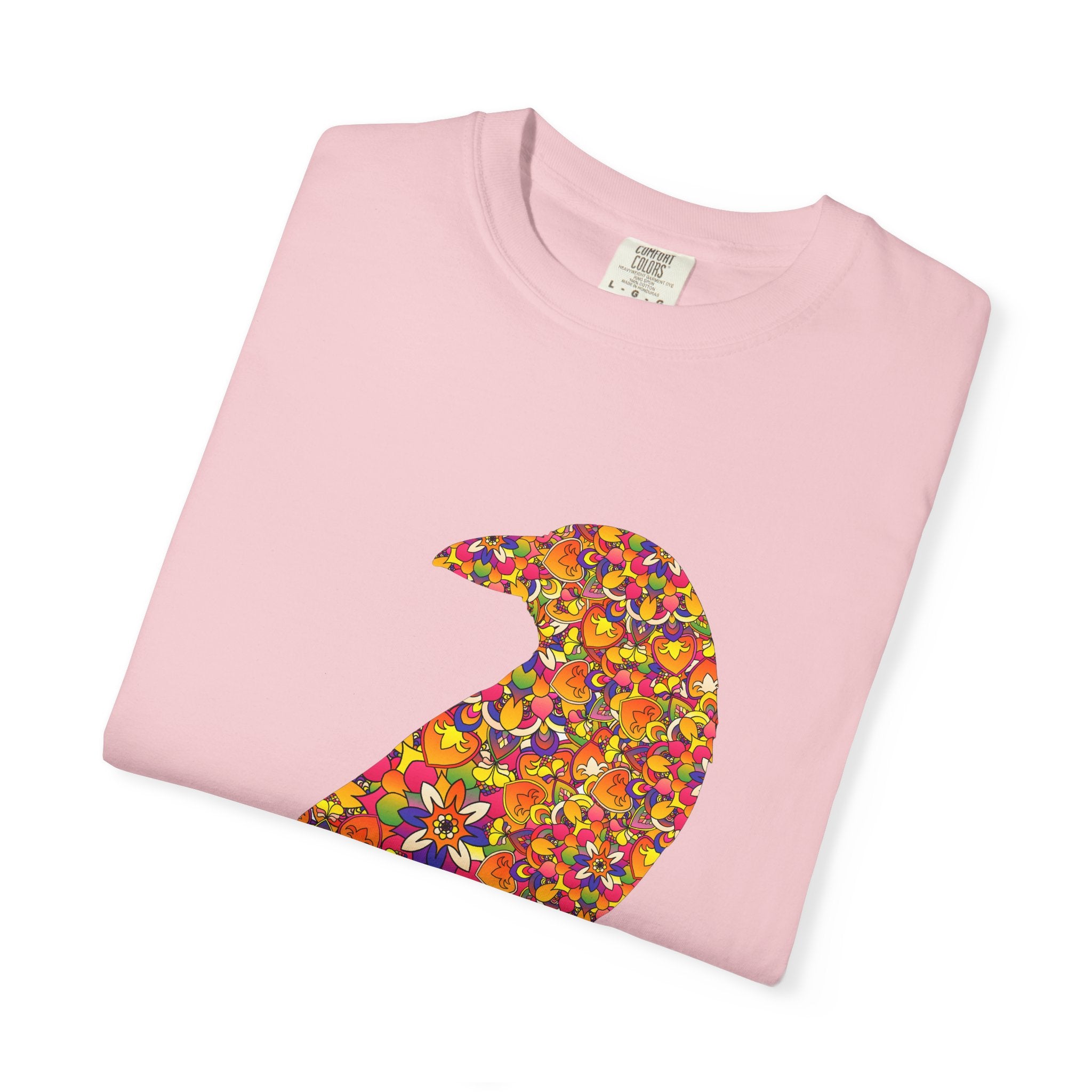 Maglietta con mandala floreale e corvo radioso