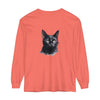 Black Cat Watercolor long sleeve t-shirt with unisex fit and vibrant design