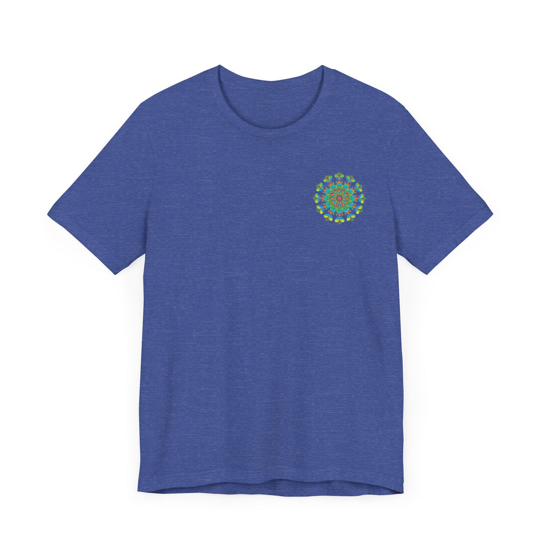 A visually striking psychedelic mandala t-shirt with spiritual vibes design