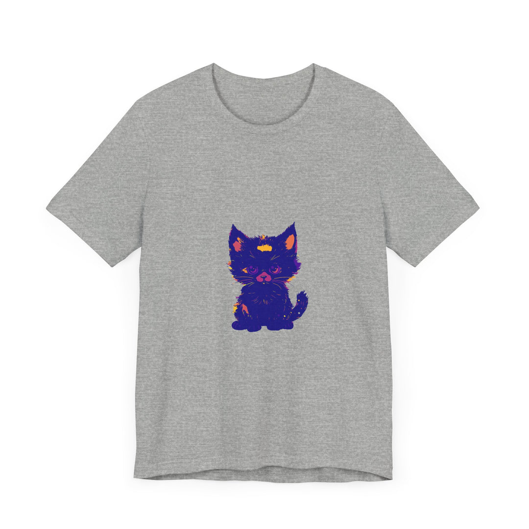 Blue Cat T-Shirt with a distinctive and captivating Black Cat design