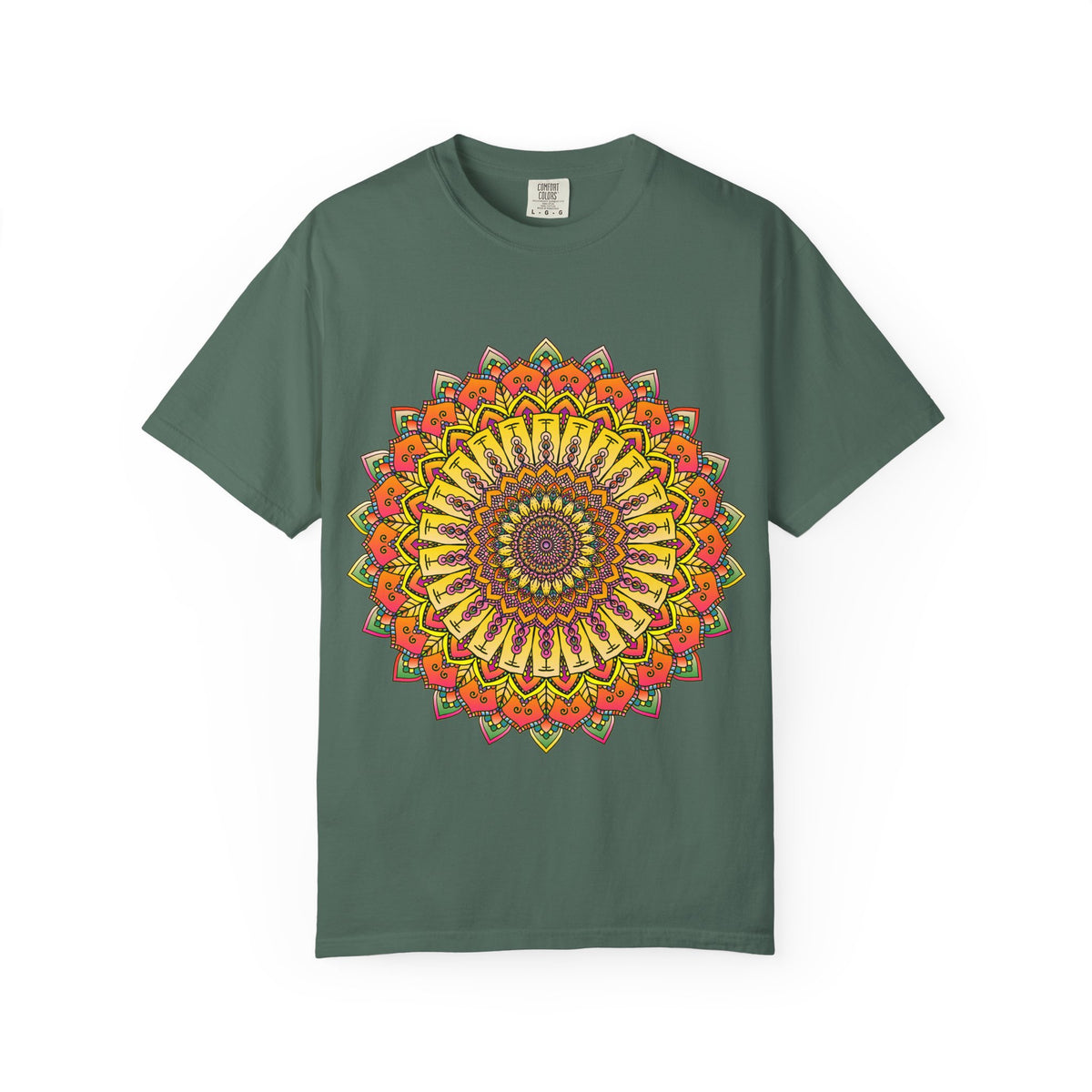 Sunburst Mandala T-Shirt — Vibrant Floral Boho Graphic Tee