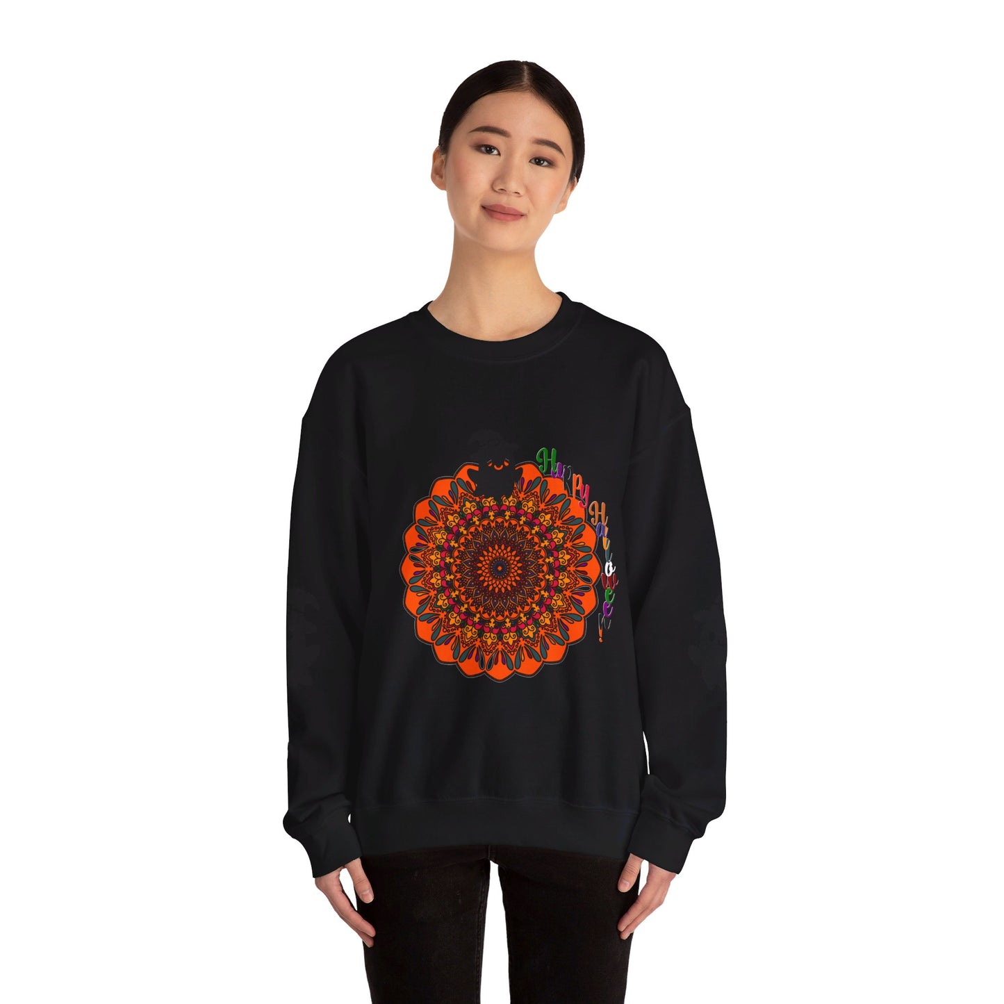 Unisex Heavy Blend™ Crewneck Sweatshirt with Cute Ghosts, perfect for Halloween