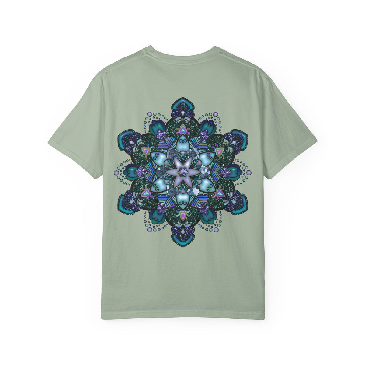 Mandala T-Shirt – Blue Purple Boho Geometric Floral Design