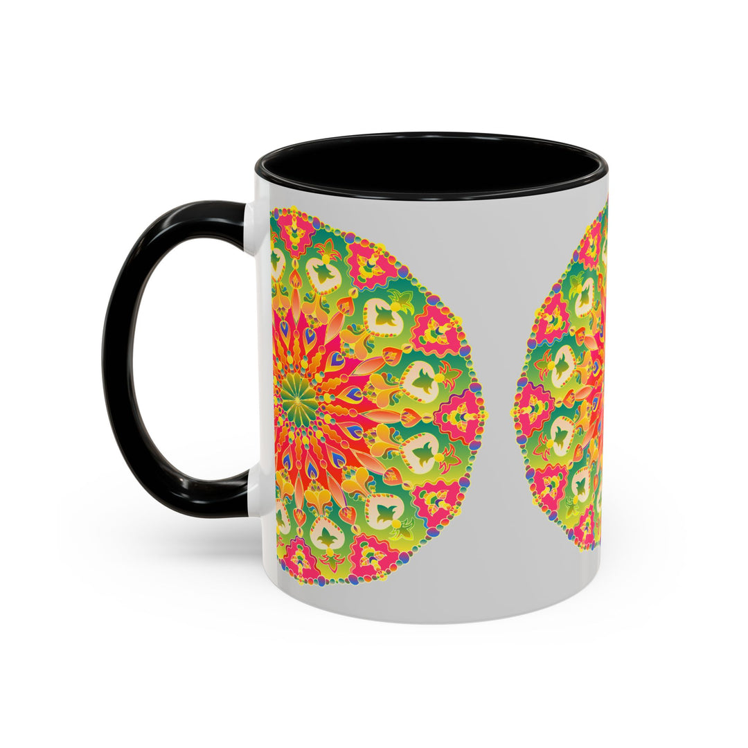 Colorful and vibrant Mandala Art Mug with intricate designs and bright hues