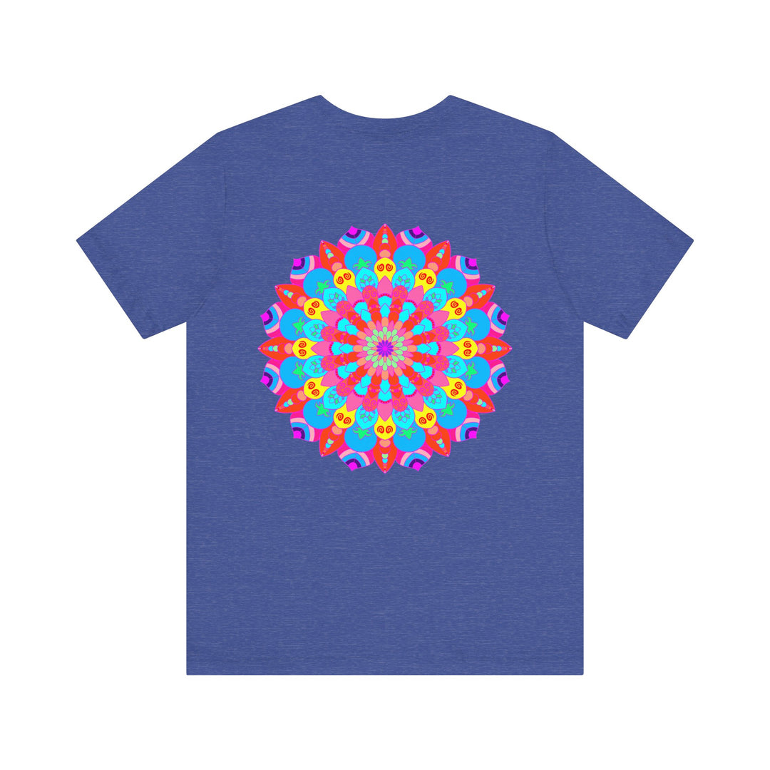 Beautiful Mandala Tee with intricate design, promoting Spiritual Peace & Harmony, perfect for yoga and meditation enthusiasts