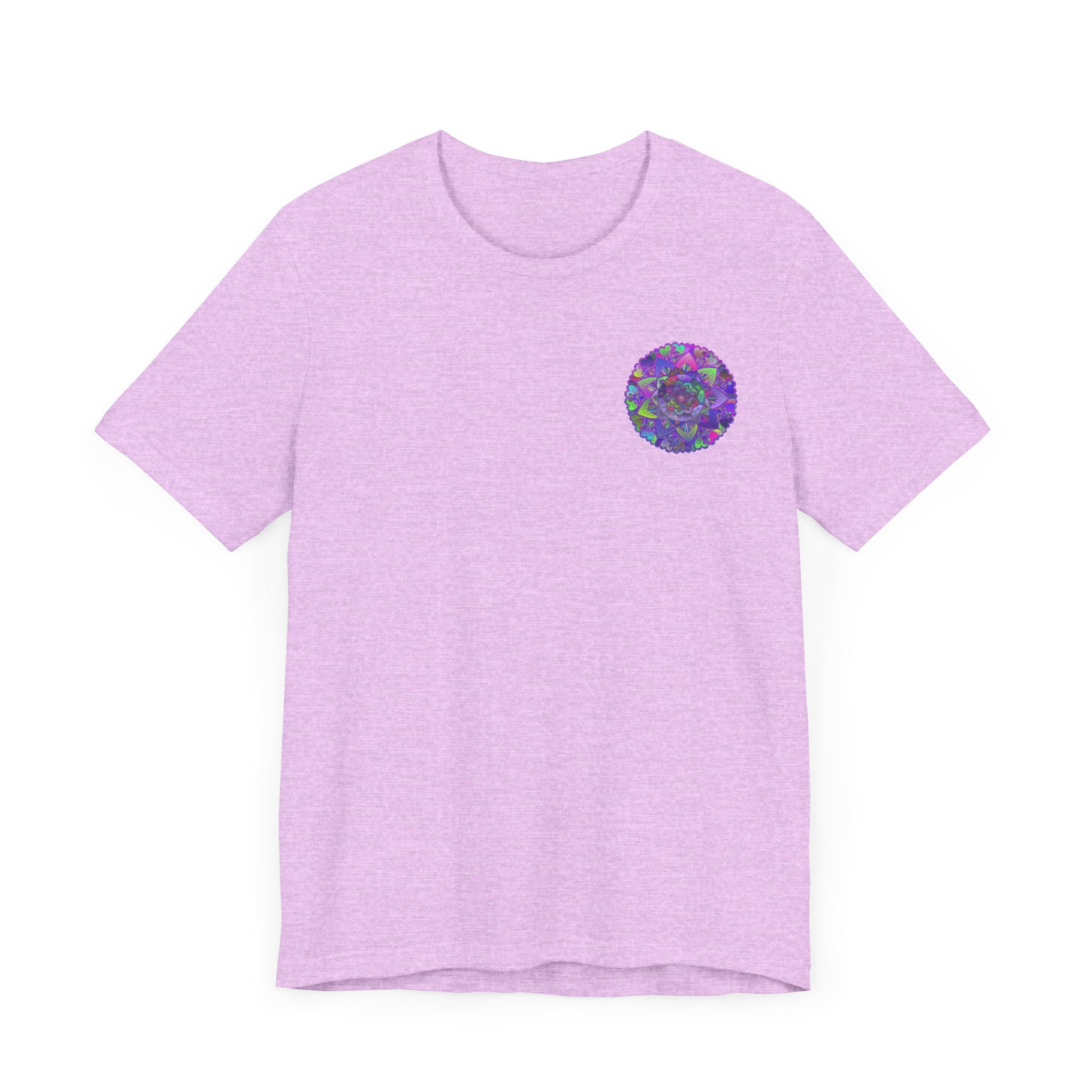 Vibrant Mandala Tee featuring intricate, colorful design symbolizing spiritual peace and harmony for a peaceful, balanced state of mind and body