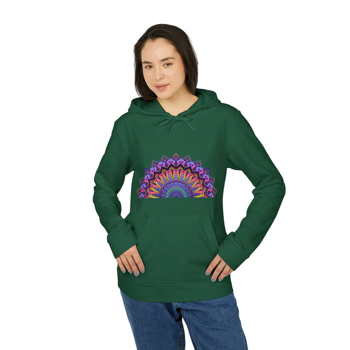 Beautiful and cozy Blululi Custom Mandala Fleece Hoodie with intricate design