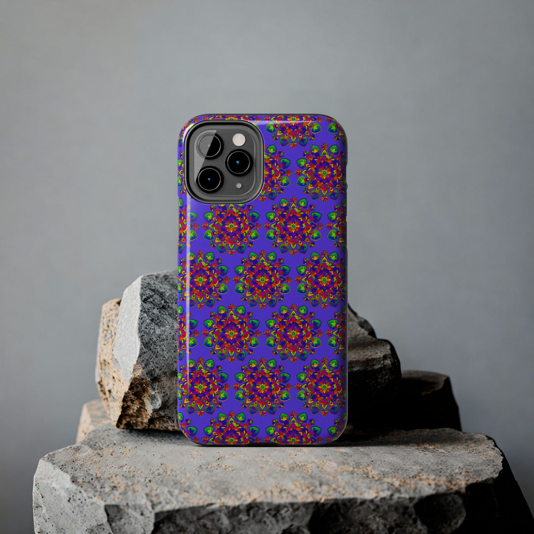 Tiled Hand Drawn Mandala Rainbow Phone Case - Standard alt text 42