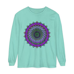 Intricate Mandala Unisex Long Sleeve T-Shirt featuring detailed mandala design in vibrant colors