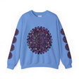 Unisex Heavy Blend™ Crewneck Sweatshirt with Purple Mandala Design, perfect for casual wear and cozy comfort during chilly weather