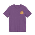 Colorful and intricate mandala design tee with the words 'Peace & Harmony' in vibrant hues