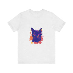 Unique Black Cat Mystery - Colorful Splatter T-Shirt made of 100% cotton and available in various sizes