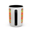 Colorful and vibrant mandala art mug with intricate designs and bright hues perfect for your morning coffee or tea