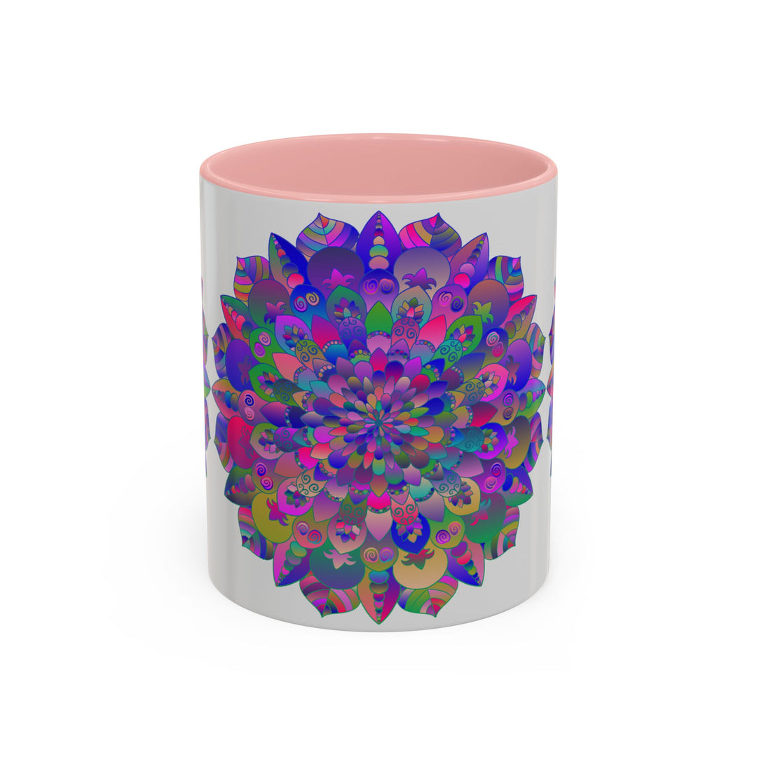 Psychedelic Mandala Mug with vibrant and colorful spiritual artwork