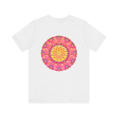 Beautiful pink and yellow mandala t-shirt representing peace and harmony
