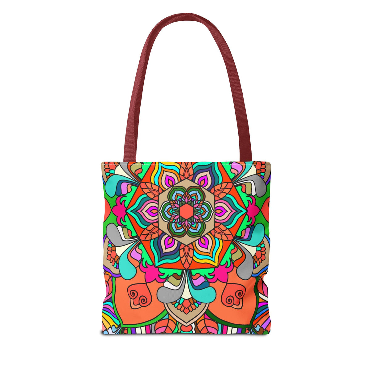 Colorful Mandala Tote Bag — Vibrant Boho All-Over Print Beach & Market Tote