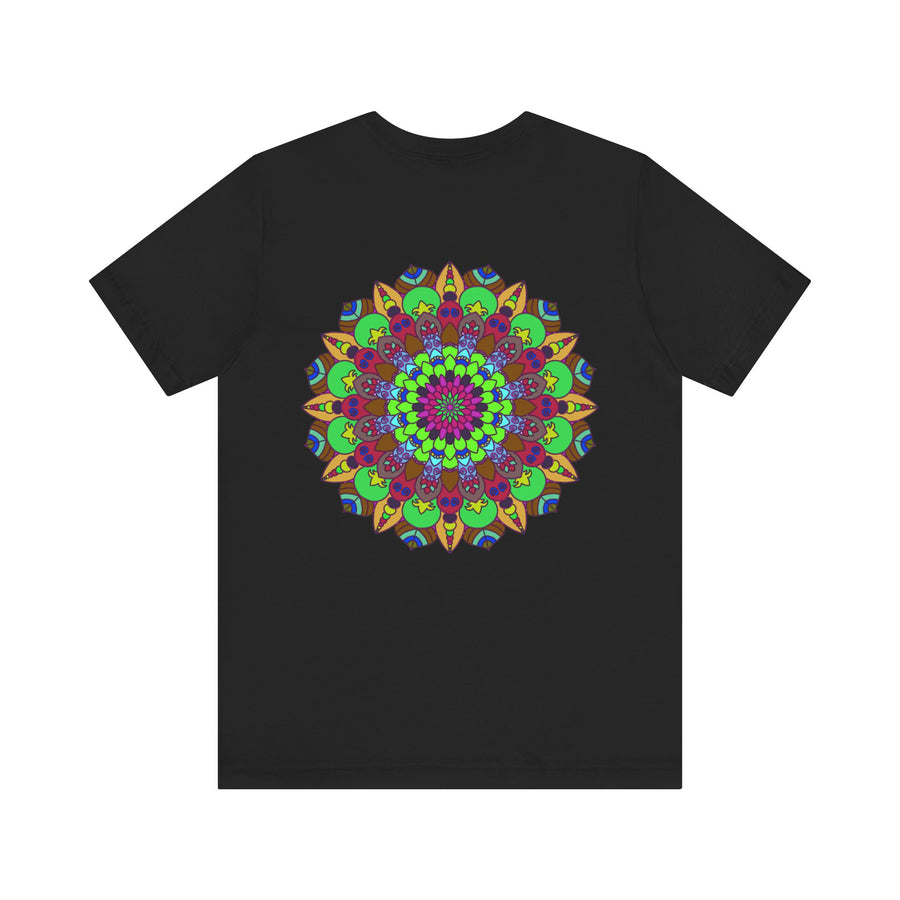 Beautiful mandala t-shirt with vibrant colors and peaceful message