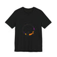 Black Cat Mystery Moon T-Shirt - A spooky and stylish black tee featuring a mysterious black cat against a full moon backdrop