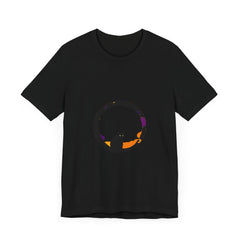 Black Cat Mystery Moon T-Shirt - A spooky and stylish black tee featuring a mysterious black cat against a full moon backdrop