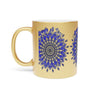 10th Anniversary Metallic Mug "A Decade of Love" - Hand Drawn Mandala Design in Gold & Silver | Perfect Tin/Aluminum Anniversary Gift - Blululi