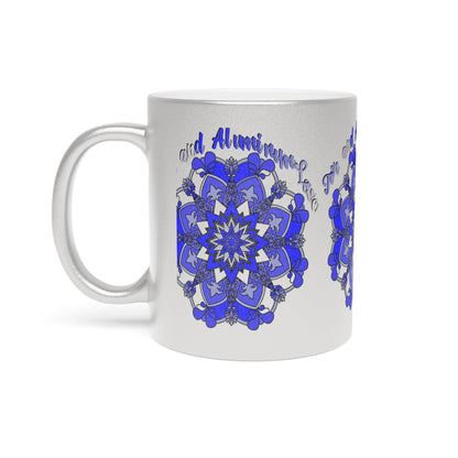 10th Anniversary Metallic Mug "Tin and Aluminum Love" - Hand Drawn Mandala Design in Gold & Silver | Perfect Tin/Aluminum Anniversary Gift - Blululi