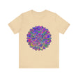 Colorful and intricate mandala design adorning a comfortable and stylish t-shirt