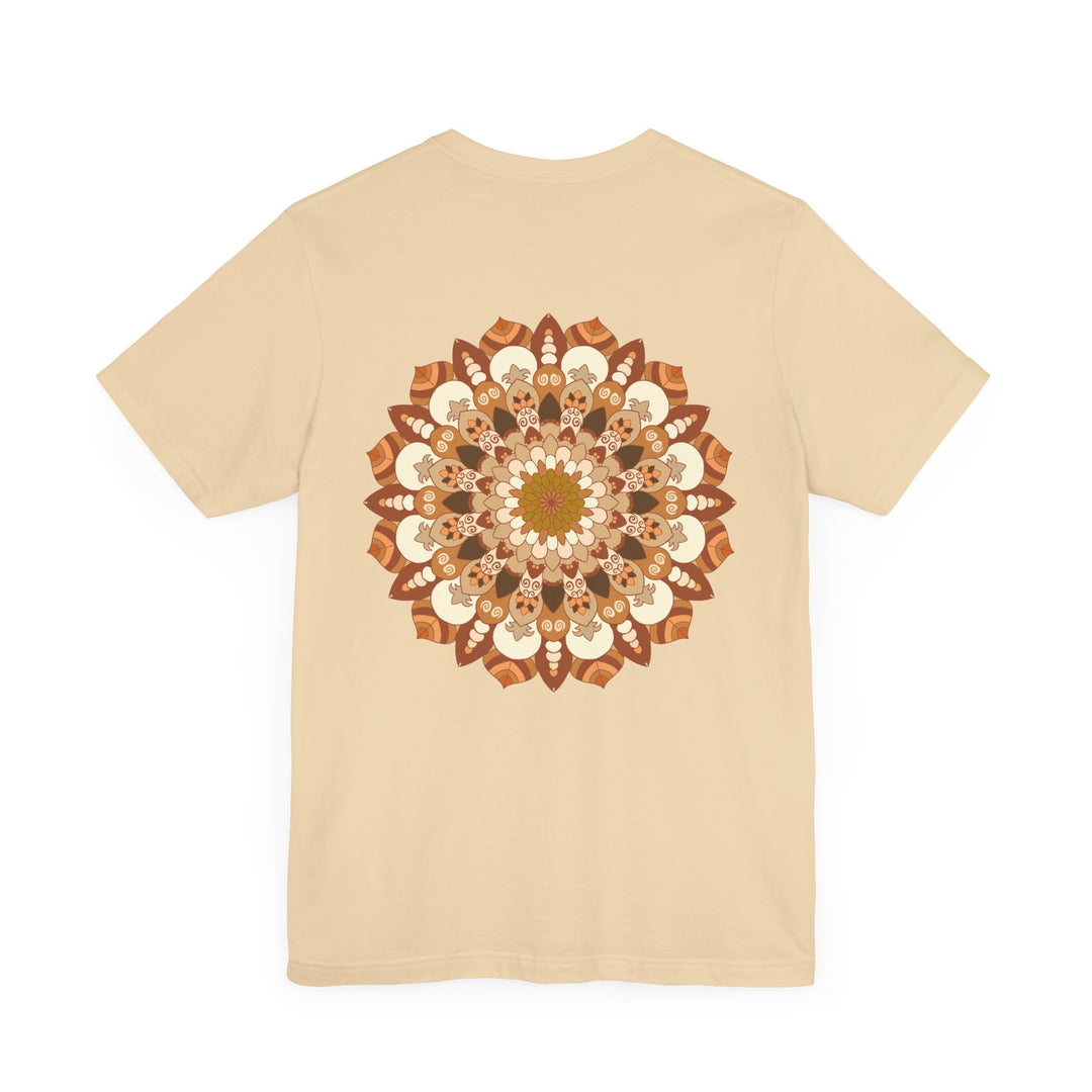 Beautiful navy blue Mandala Tee with intricate design, symbolizing spiritual peace and harmony, perfect for yoga and meditation