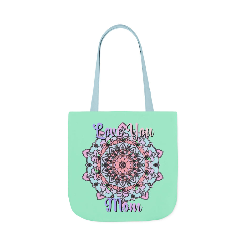 Mandala 'Love You Mom' Canvas Tote — Floral Mother's Day Gift Bag