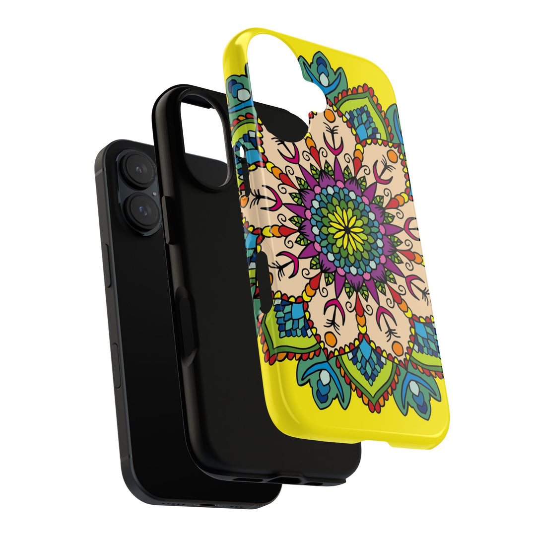 Intricate Floral Yellow Phone Case for Bold Protection and Style