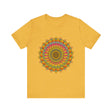Vibrant Mandala Tee featuring colorful and intricate spiritual art design