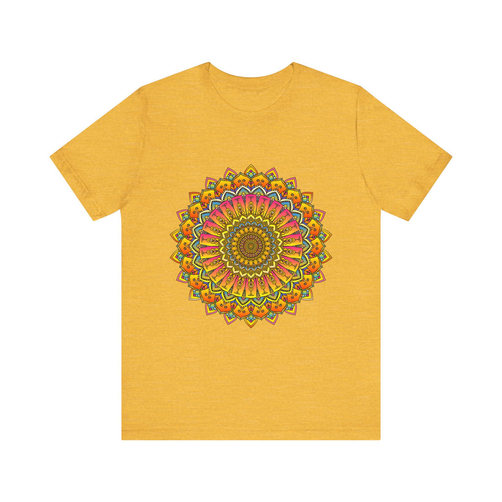 Vibrant Mandala Tee featuring colorful and intricate spiritual art design