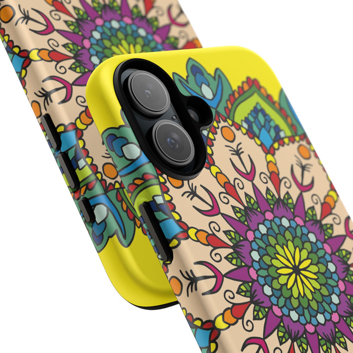 Intricate Floral Yellow Phone Case for Bold Protection and Style