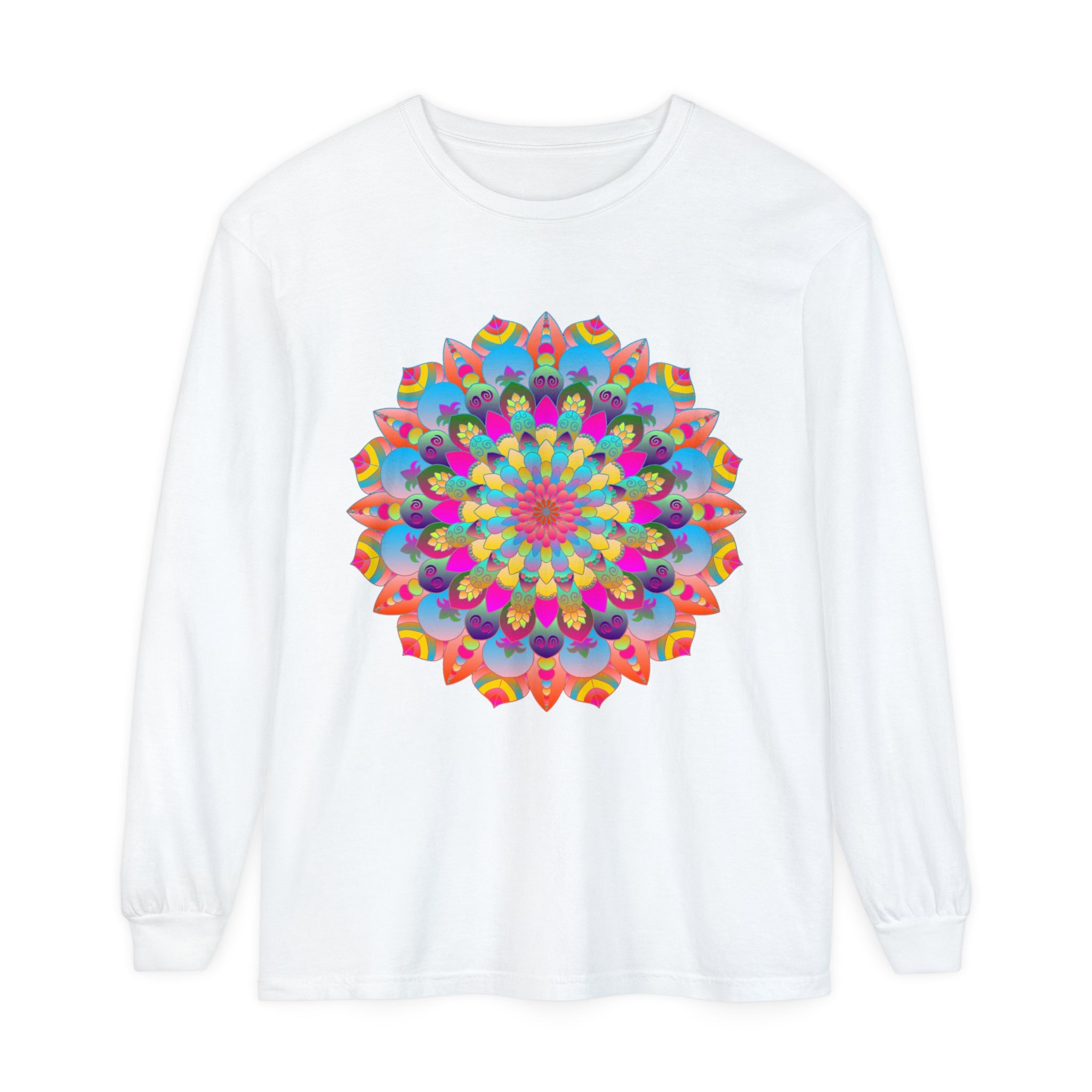 Colorful Mandala Long Sleeve T-Shirt - Psychedelic Art 1