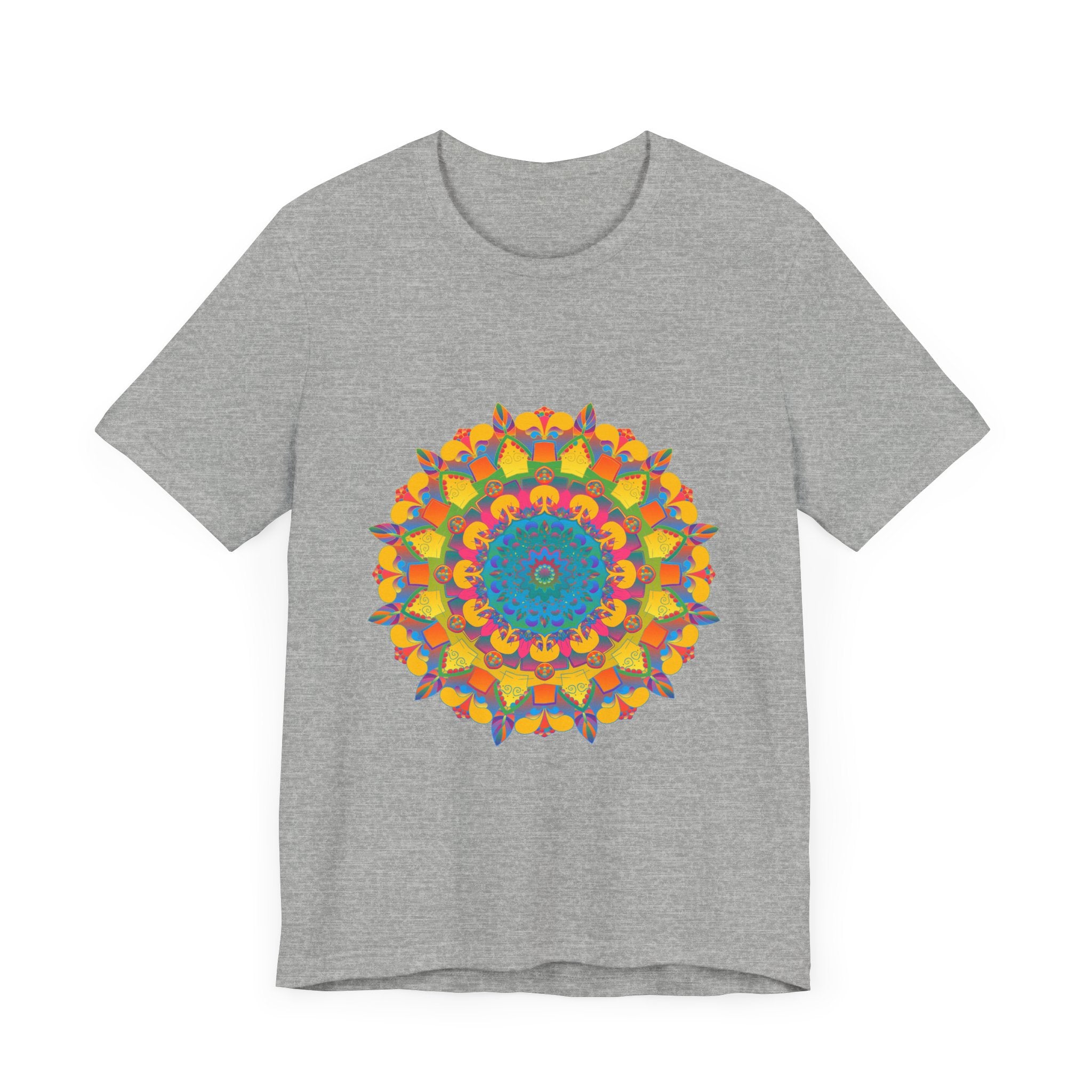 Vibrant Mandala Tee with a Colorful Geometric Design in Bright Hues