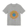 Vibrant Mandala Tee with a Colorful Geometric Design in Bright Hues