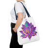 Stunning Mandala Lotus Tote Bag, featuring intricate designs and vibrant colors