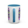 Beautiful ceramic mug with a colorful floral mandala design, perfect for enjoying your favorite hot beverages in style