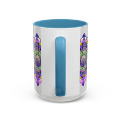 Beautiful ceramic mug with a colorful floral mandala design, perfect for enjoying your favorite hot beverages in style