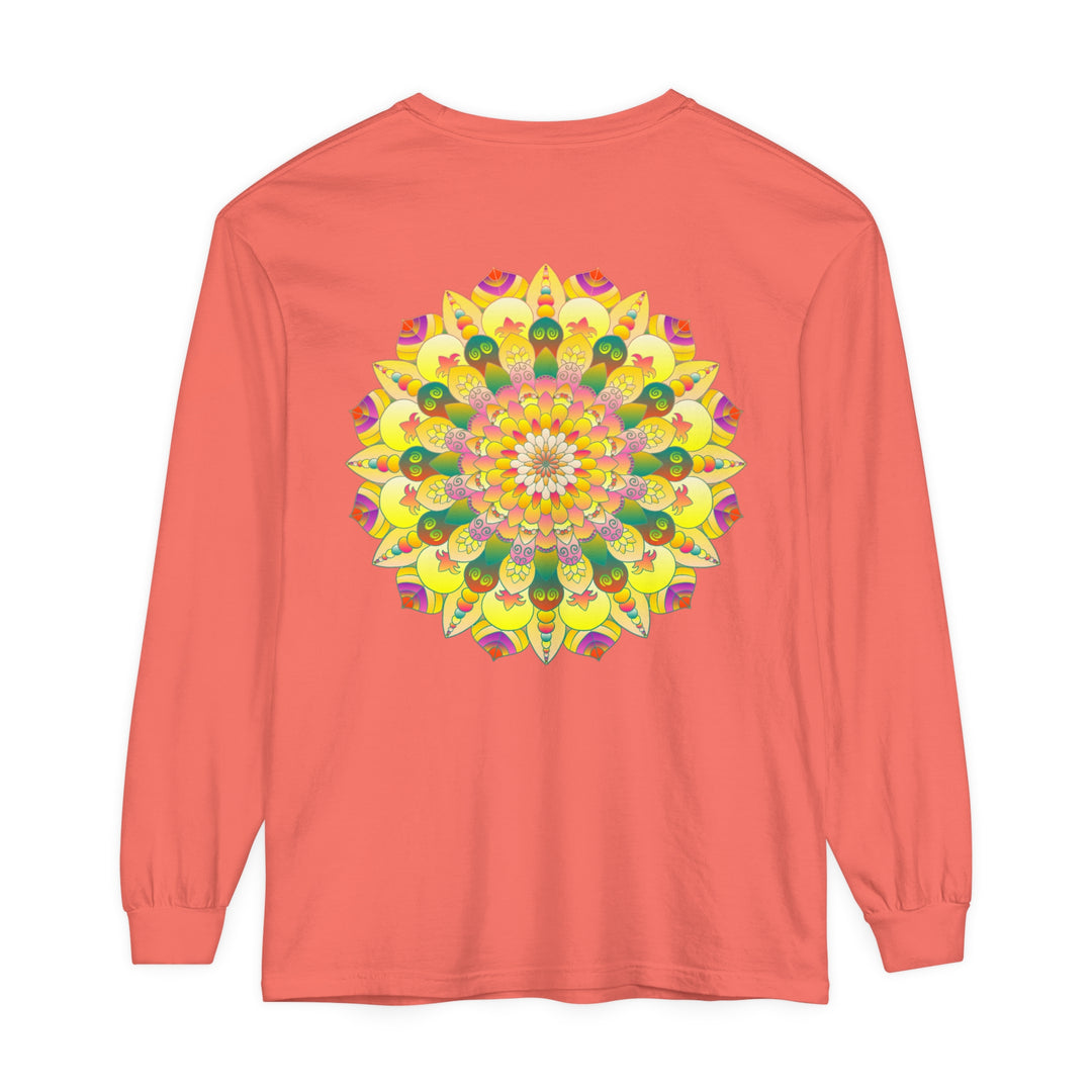 Colorful mandala design long sleeve t-shirt for men and women