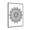 Handmade Mandala Art in Black and White, Gallery Canvas Wrap, Vertical Frame for Wall Decor