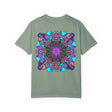Unisex Mandala T-Shirt made from 100% Ring-Spun Cotton, featuring Hand-Drawn Mandala Art and Garment-Dyed for Extra Comfort