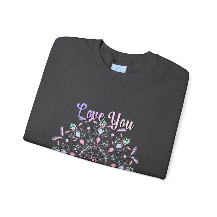 Cozy and stylish unisex crewneck sweatshirt with 'Love You Mom' design, perfect birthday gift for any mother