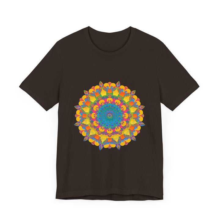 Beautiful vibrant mandala tee with colorful geometric design for a stunning and eye-catching look